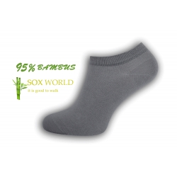 IBA 39-42! 95%-né bambusové členkové ponožky - sivá