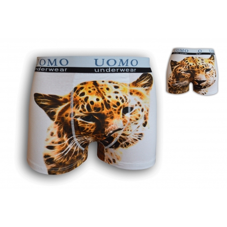 Biele boxerky s leopardom