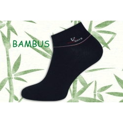 Modré krátke bambusové ponožky s pásikom