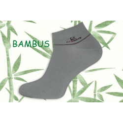Sivé krátke bambusové ponožky s pásikom